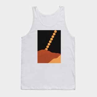 Mountain Hill, Moon, Terracotta, Minimalist Artwork Tank Top